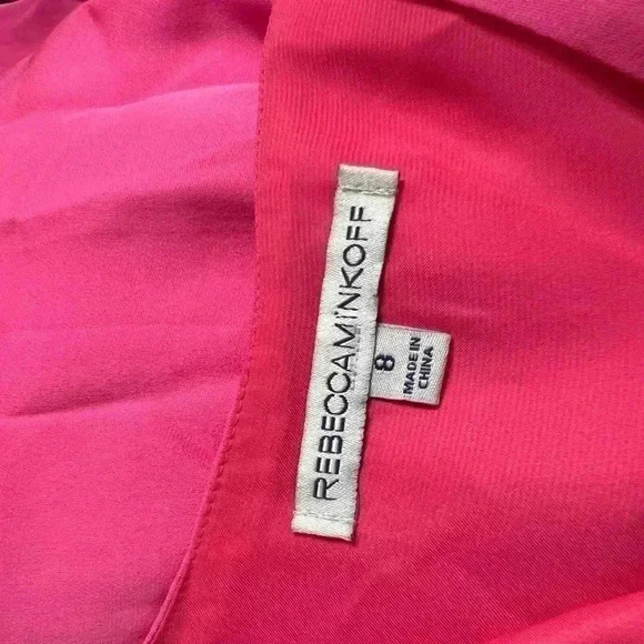 Rebecca Minkoff Belinda Pink Silk Double Strap Tiered Dress size 8 - Picture 7 of 7